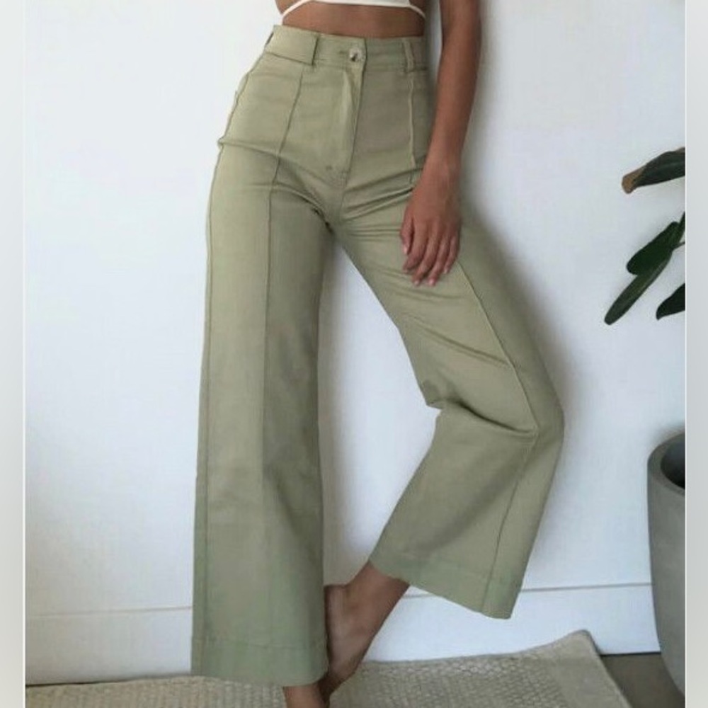 Glassons green wide leg jeans
